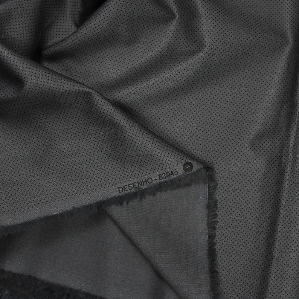 Coton imprimé à pois fond gris - Image 3