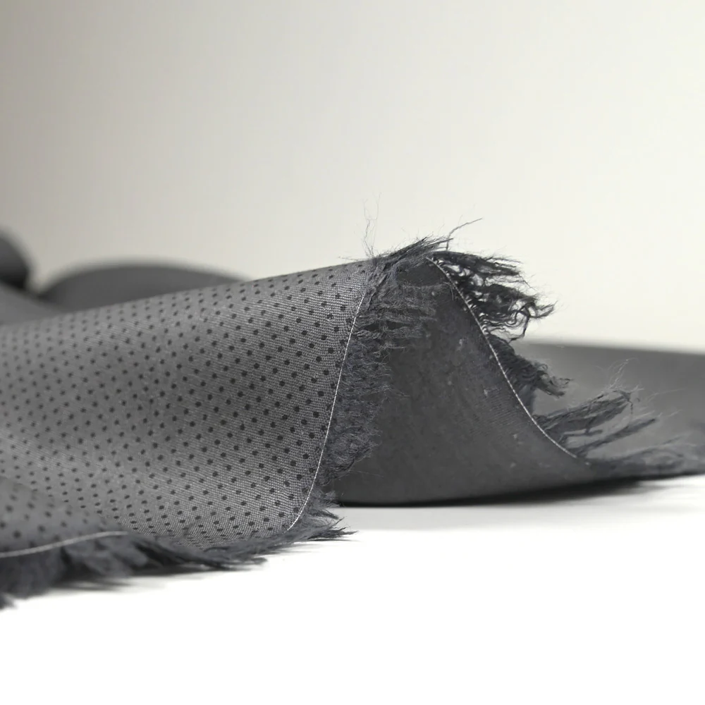 Coton imprimé à pois fond gris - Image 4