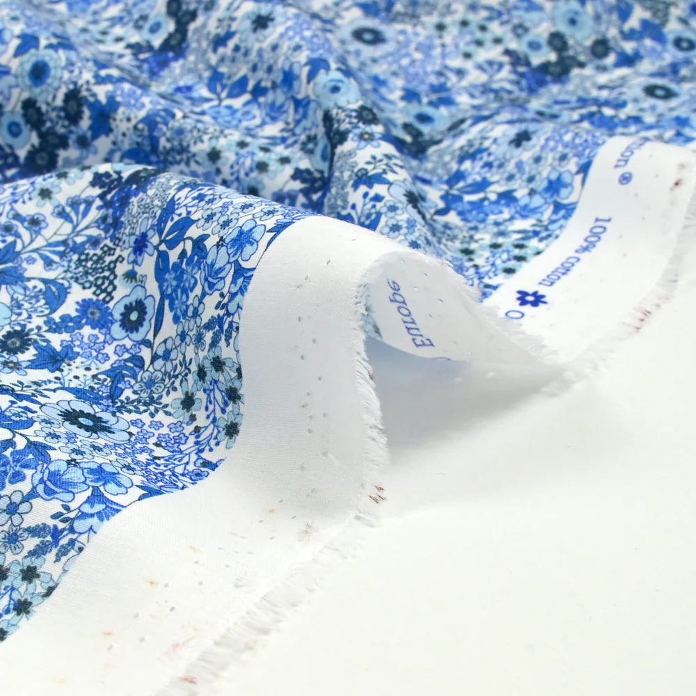 Coton imprimé Matilde fleurs bleu au mètre - Image 6