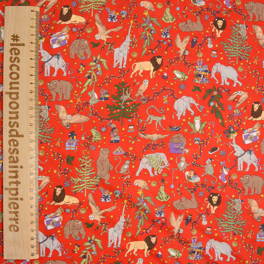 Coton liberty ® Christmas rouge au mètre - Image 3