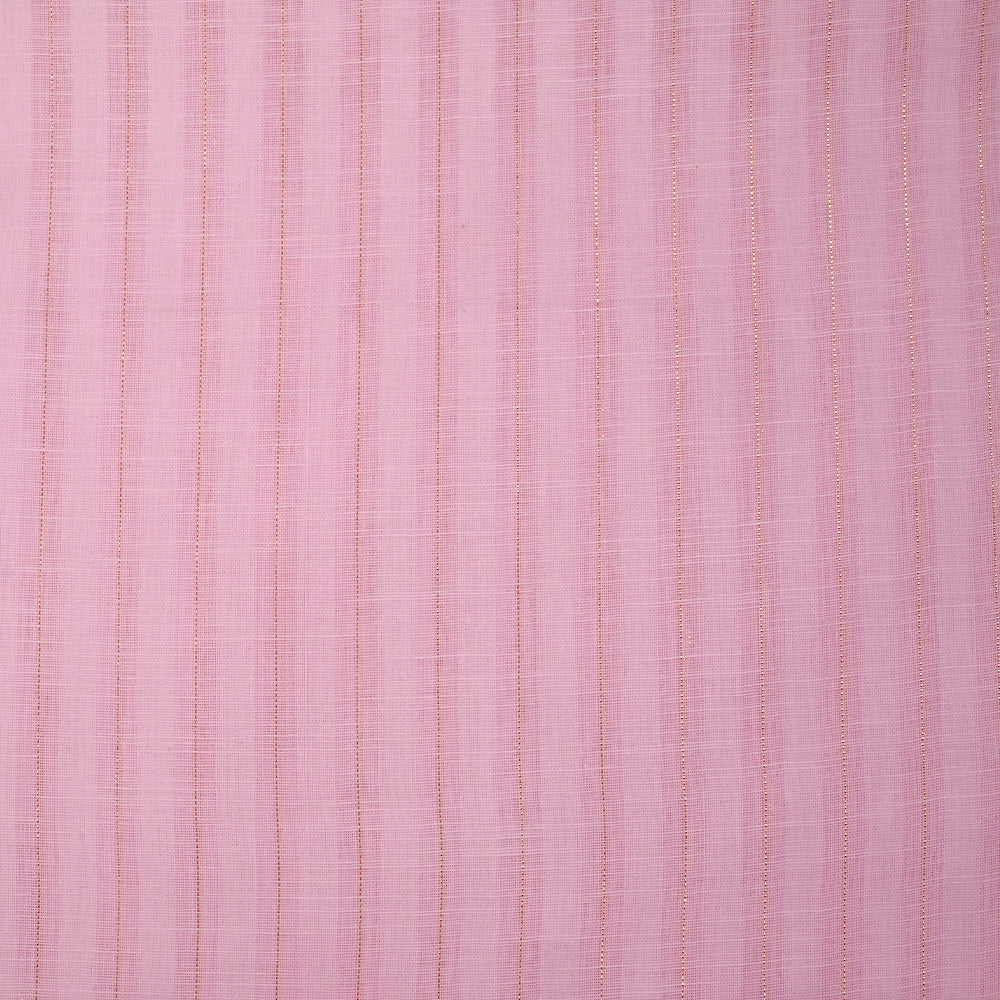 Coton lin rayé Lurex doré fond rose layette - Image 4