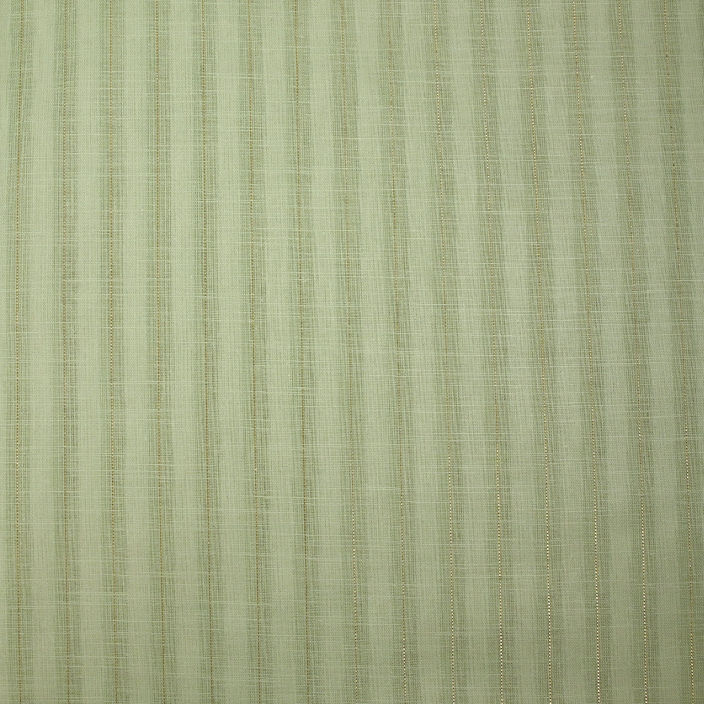 Coton lin rayé Lurex doré fond vert pastel - Image 4