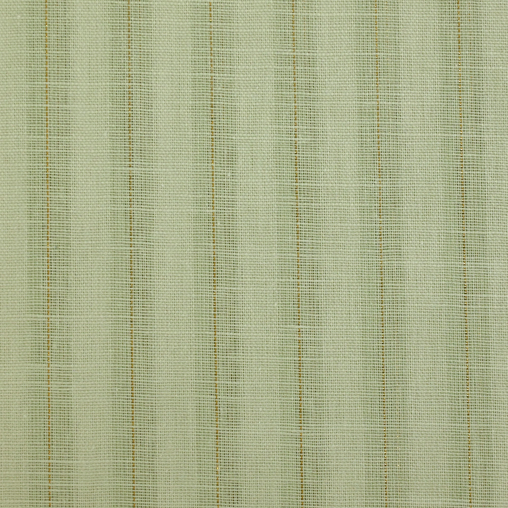 Coton lin rayé Lurex doré fond vert pastel - Image 5