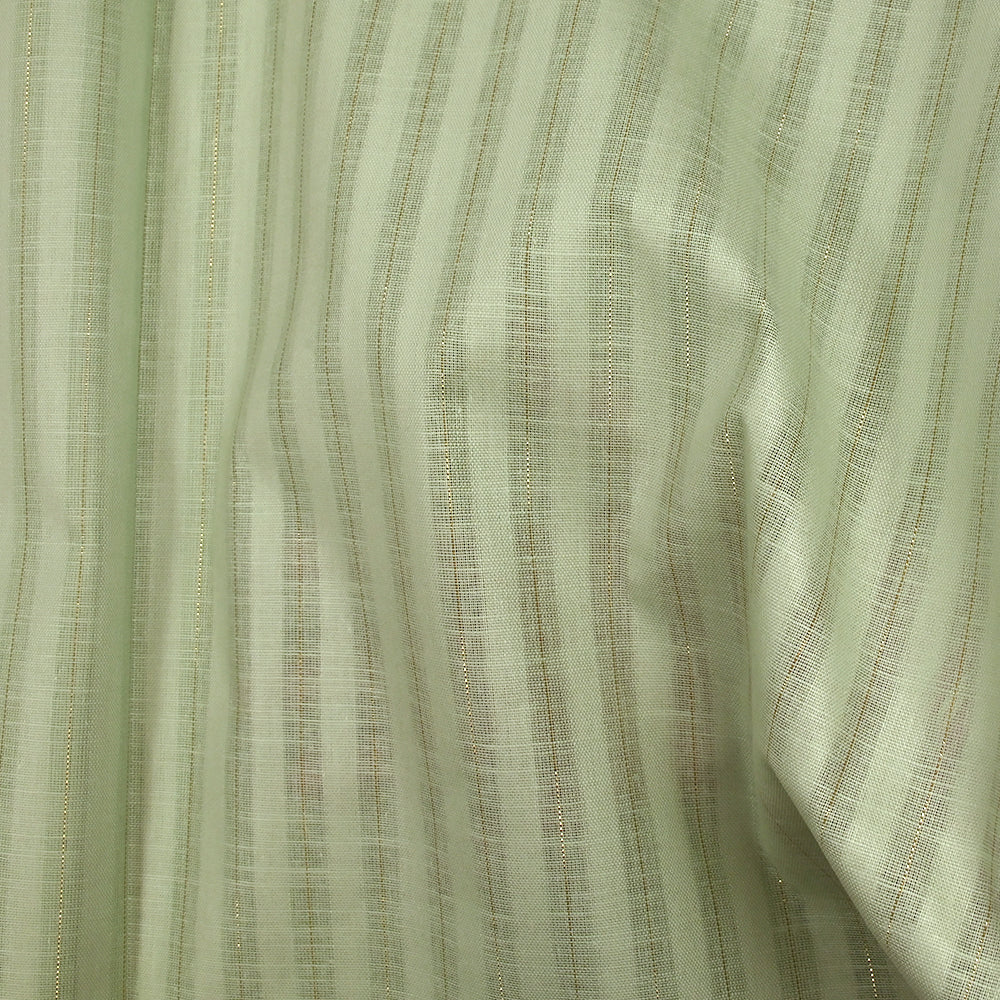 Coton lin rayé Lurex doré fond vert pastel - Image 7