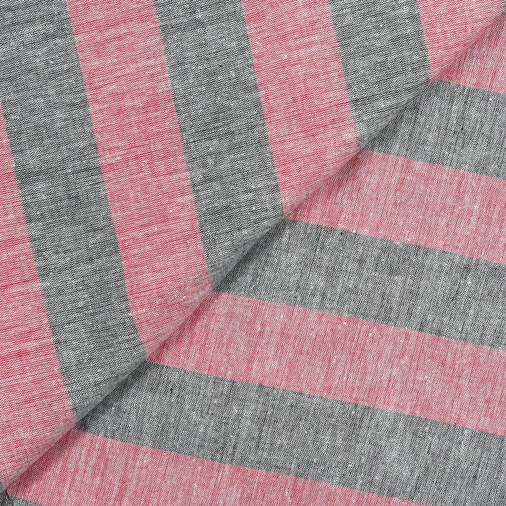 Coton rayé noir et rouge - Image 4