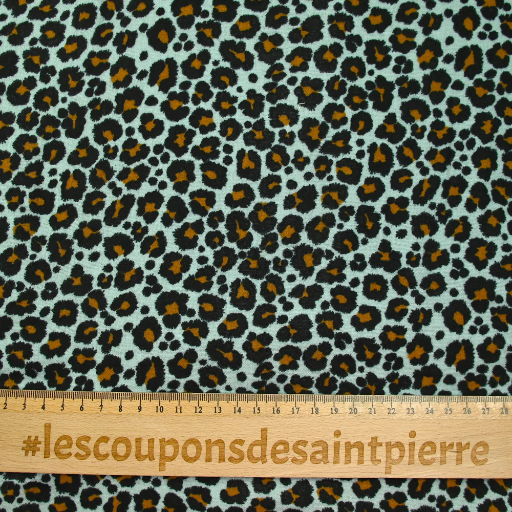 Double gaze imprimée léopard fond ciel - Image 3