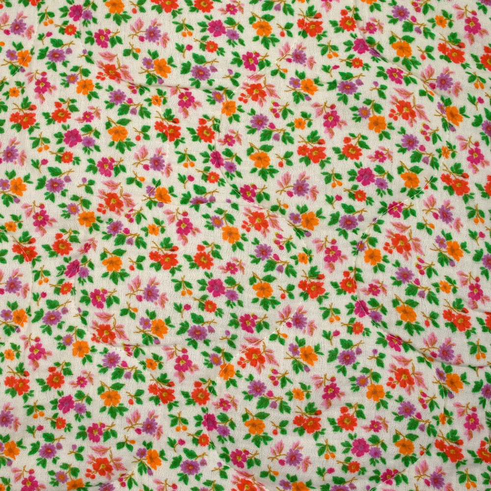 Double gaze matelassée double face Varanasi fond blanc cassé au mètre - Image 8