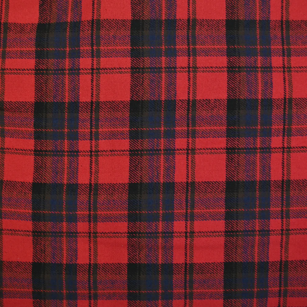 Flanelle de coton à carreaux Arthur rouge - Image 4