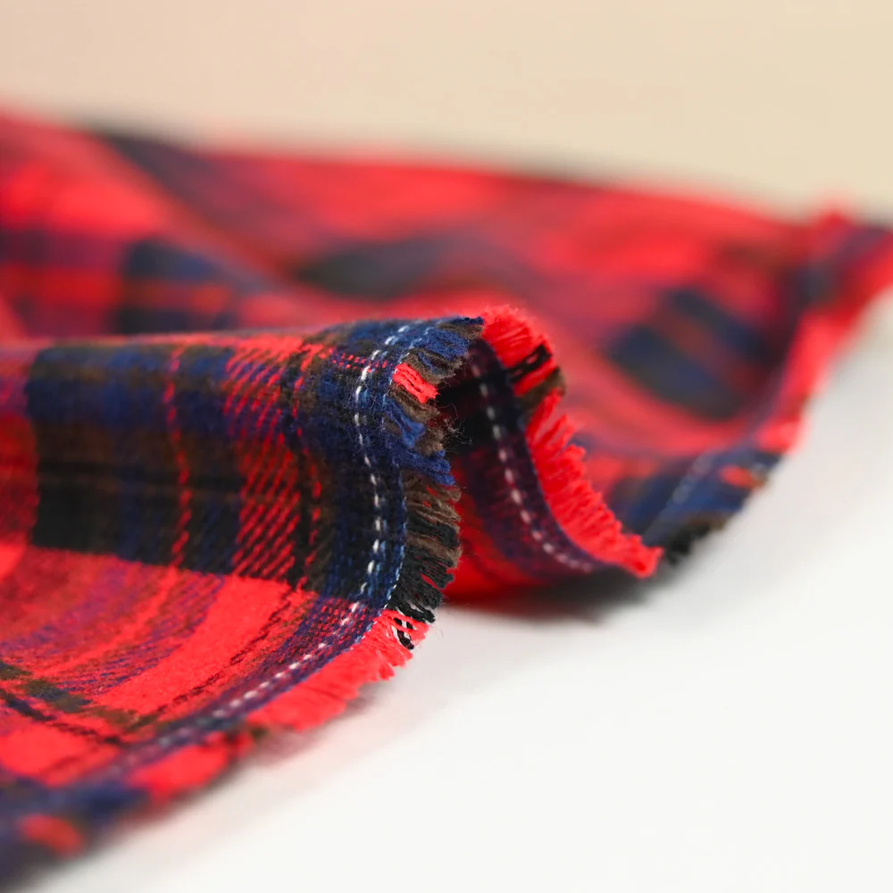 Flanelle de coton à carreaux Arthur rouge - Image 5