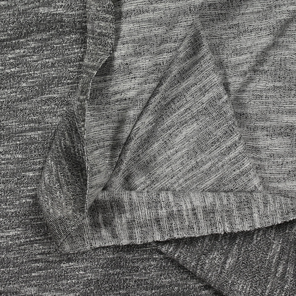 Jersey de polyviscose chiné noir et blanc - Image 3