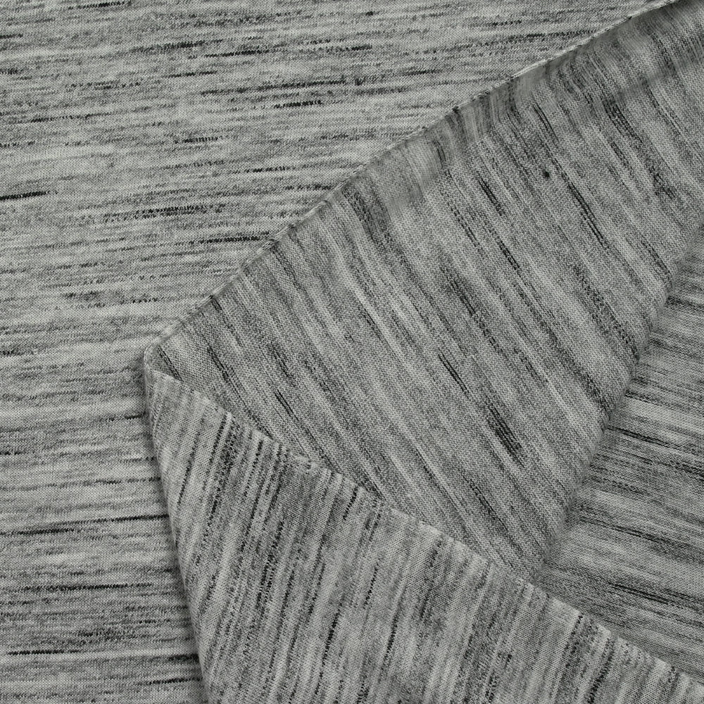 Jersey de viscose flammé noir et gris chiné - Image 4