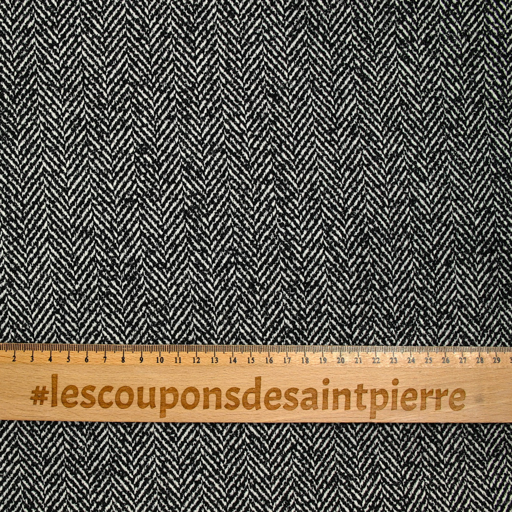 Laine mélangée chevron noir et blanc - Image 3