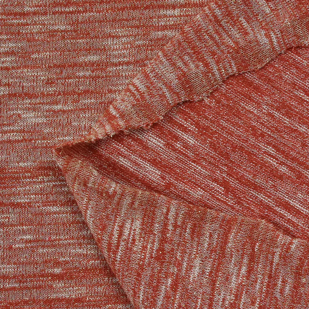 Maille chinée Elisa lurex doré fond brique - Image 4