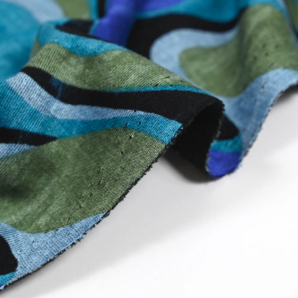 Maille Milano polyviscose mille vagues bleu - Image 5