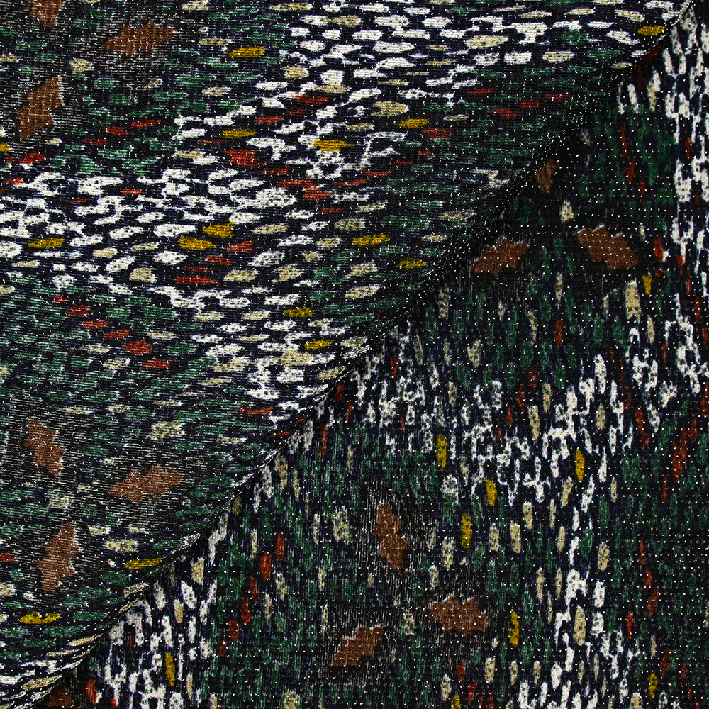 Maille polyester imprimée losange à pois lurex - Image 4