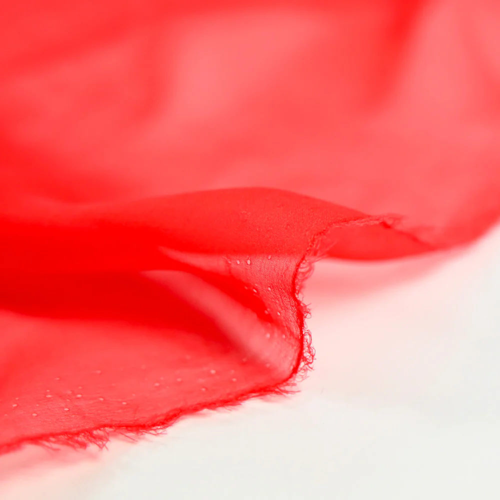 Mousseline 100% soie rouge - Image 6