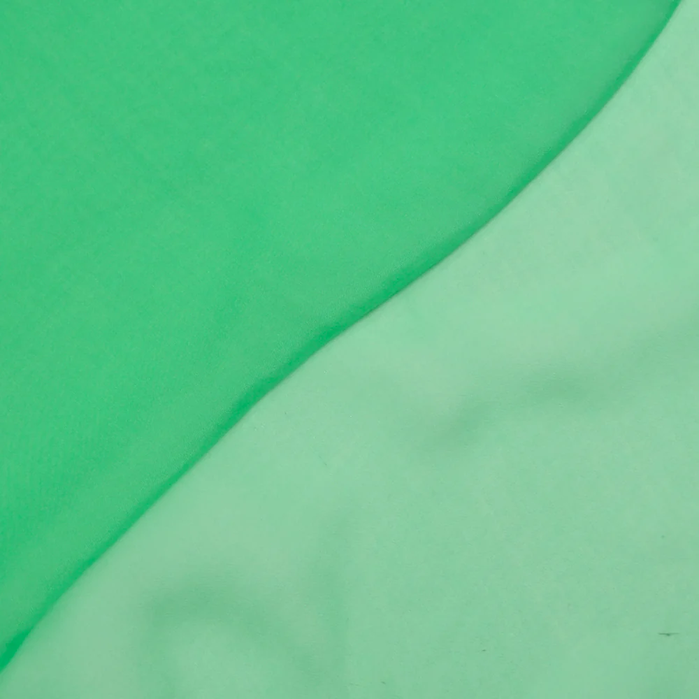 Mousseline 100% soie vert - Image 3