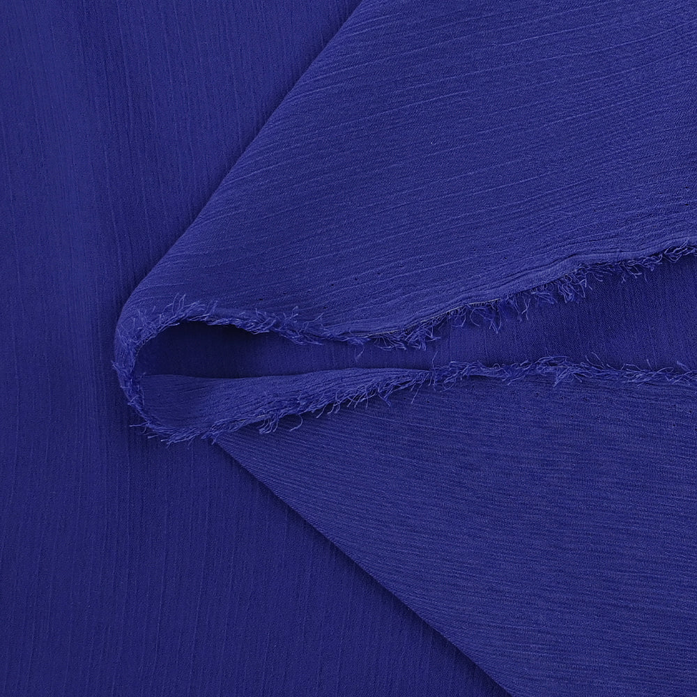 Mousseline crinkle bleu roi - Image 4