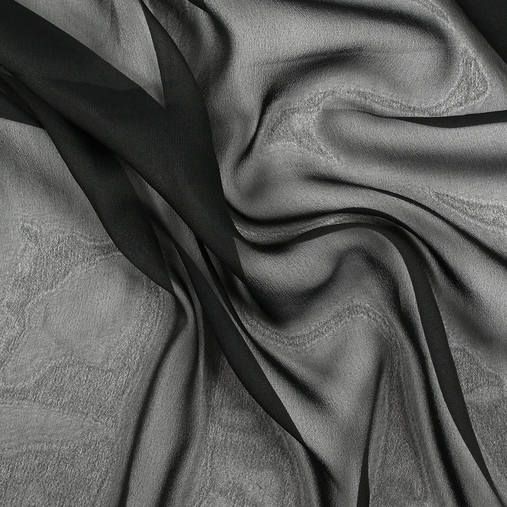 Mousseline de soie et acétate noir - Image 3