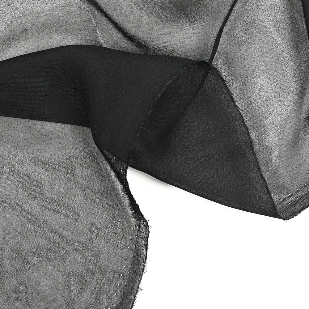 Mousseline de soie et acétate noir - Image 5