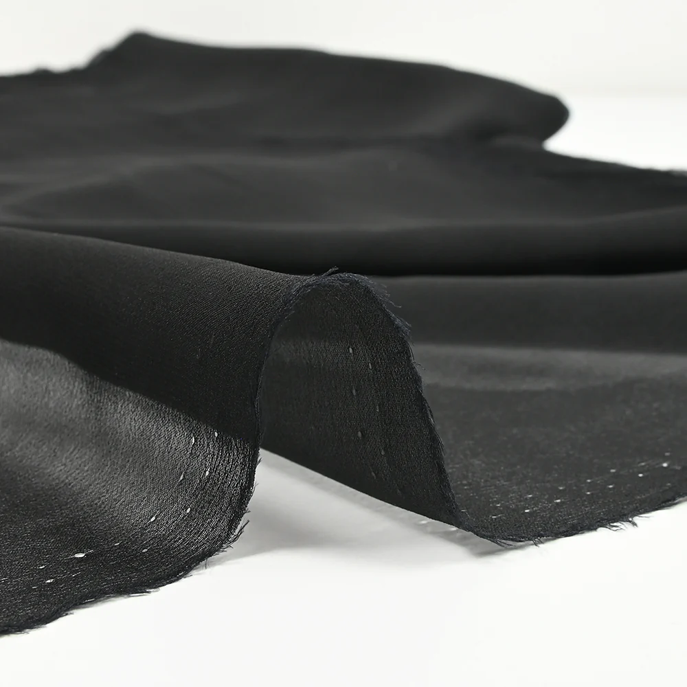 Mousseline de soie et acétate noir - Image 6