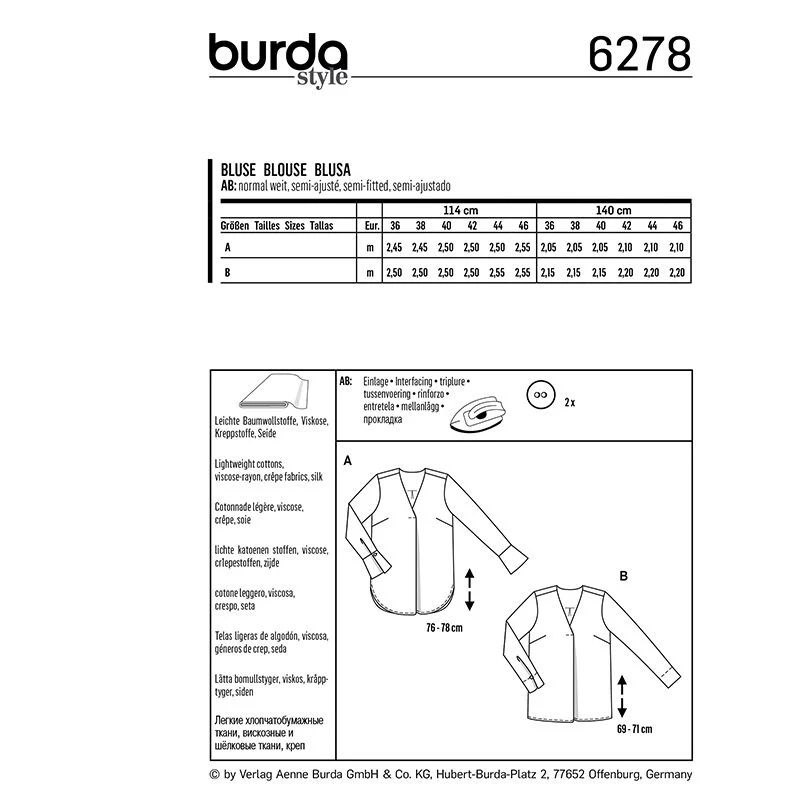 Patron Burda n°6278 Blouse - Image 9