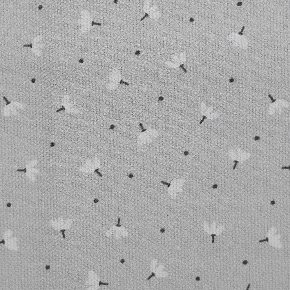 Piqué de coton imprimé pissenlit fond gris - Image 3