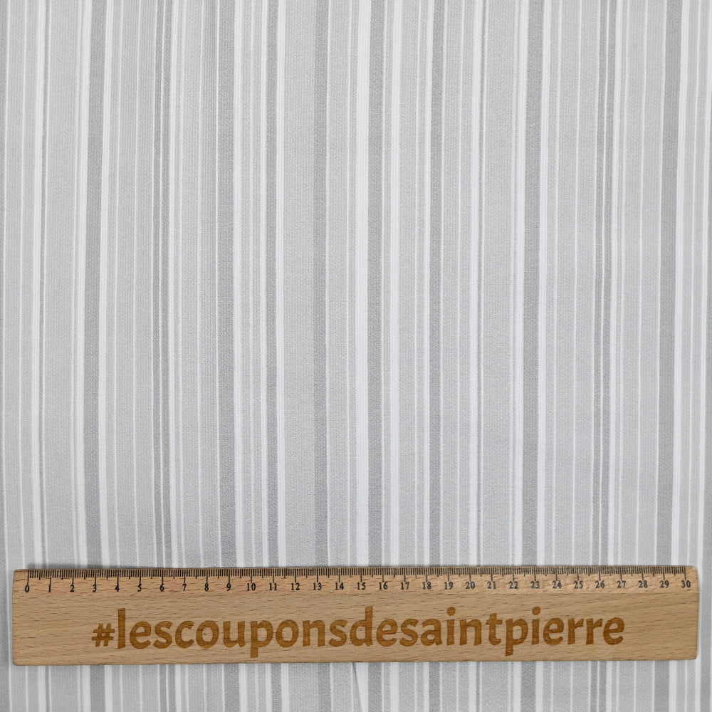 Piqué de coton imprimé Rayure fond gris - Image 4