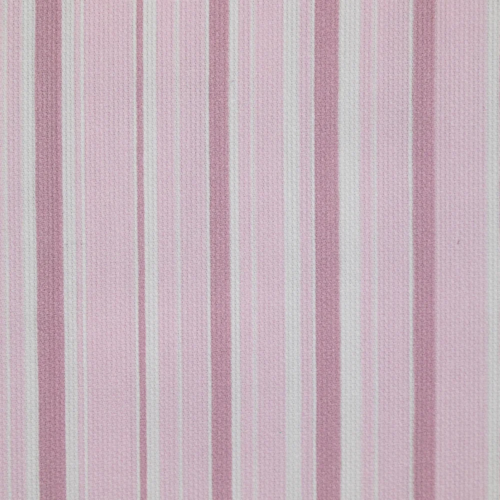 Piqué de coton imprimé Rayure fond rose clair - Image 3