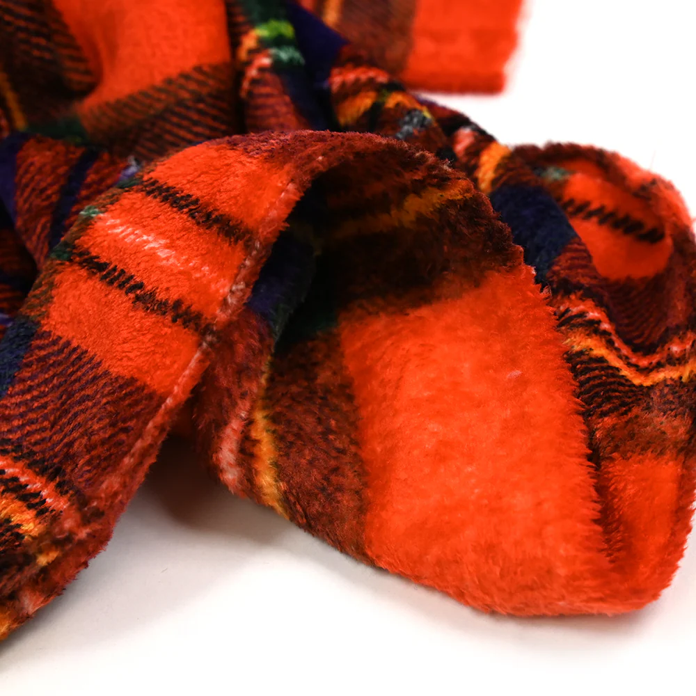 Polaire doudou imprimée tartan orange sanguine - Image 6