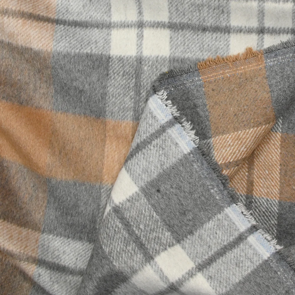 Polyester cardé à carreaux gris - Image 4