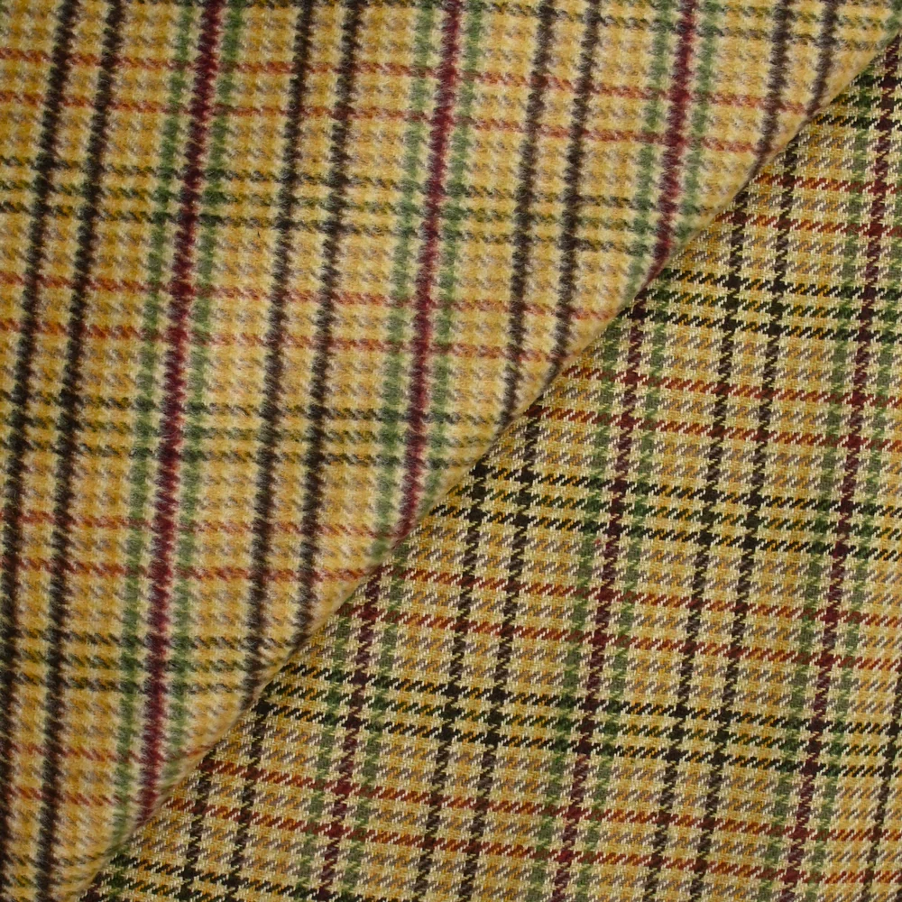 Polyester cardé Elodie moutarde et vert - Image 4