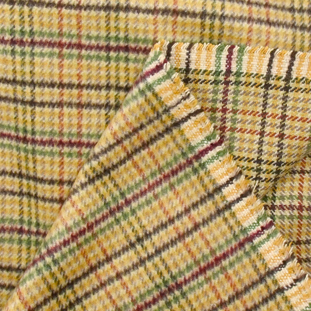 Polyester cardé Elodie moutarde et vert - Image 5