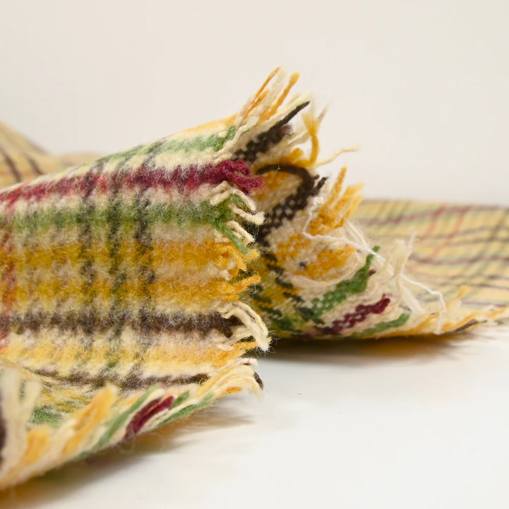 Polyester cardé Elodie moutarde et vert - Image 6