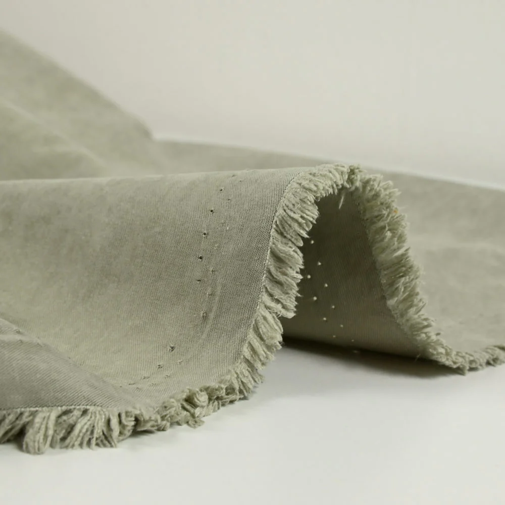 Polyester effet cupro vert de gris - Image 4