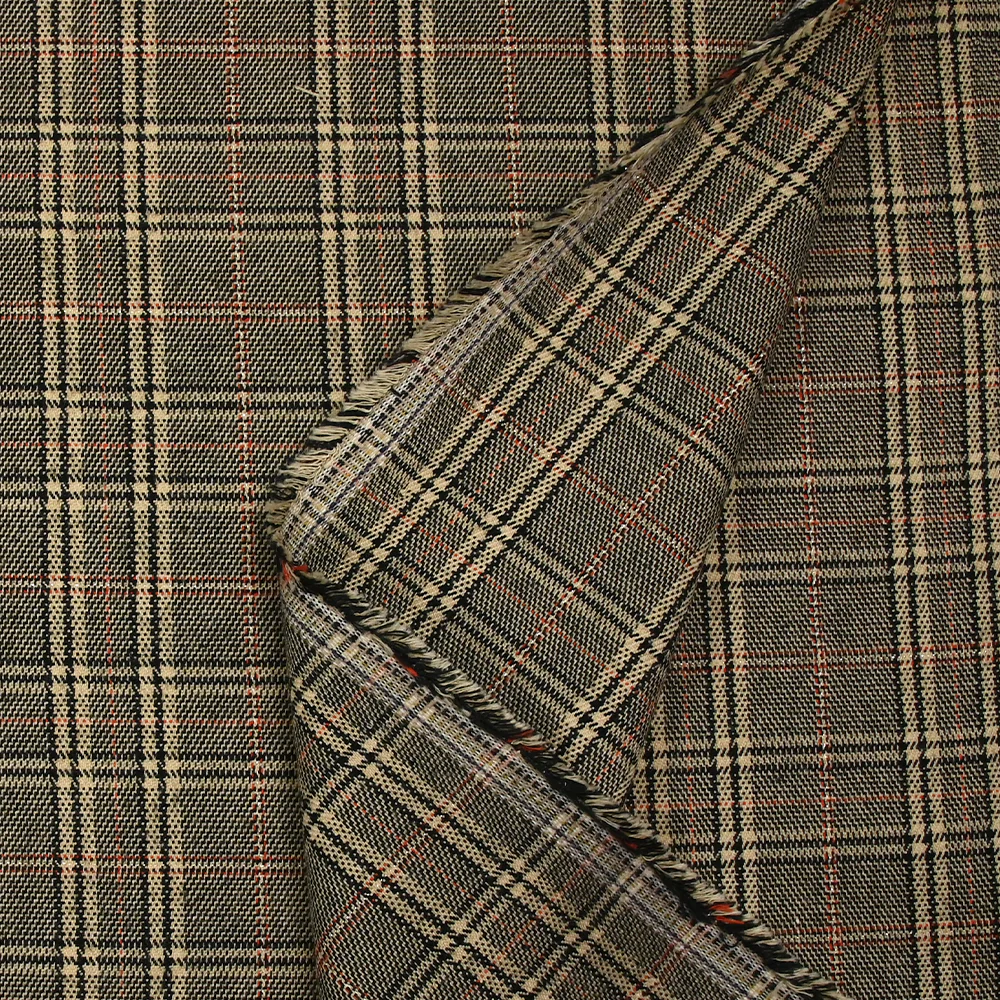 Polyviscose tissée-teinte prince-de-galles Lurex fond écru - Image 6