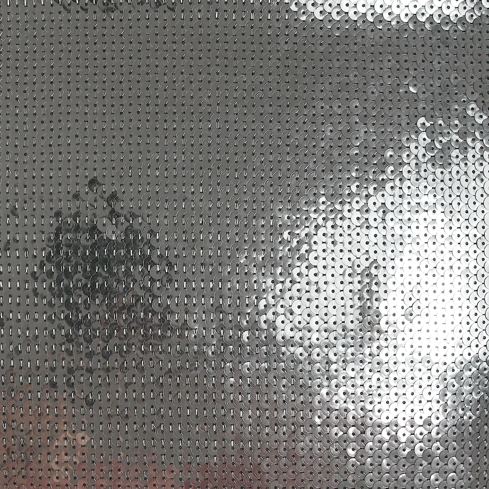 Sequins argentés sur tulle gris - Image 4