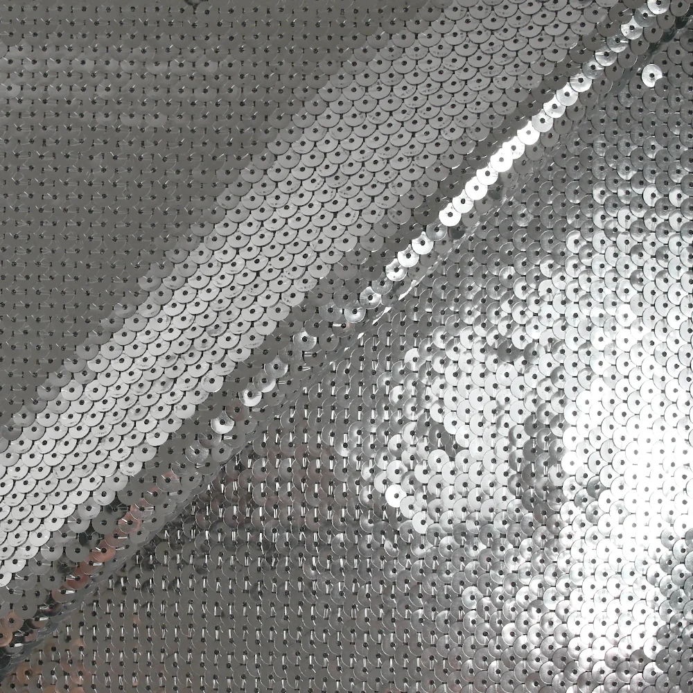 Sequins argentés sur tulle gris - Image 5