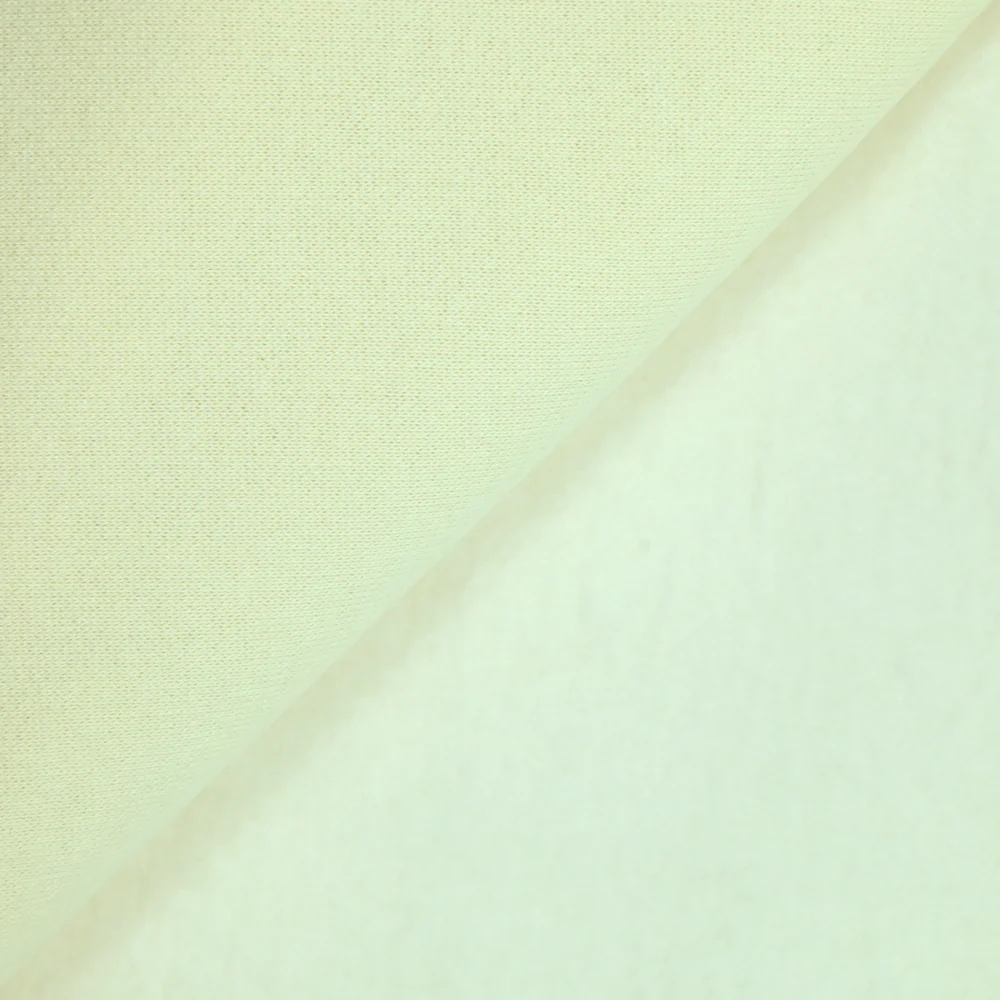 Tissu sweat minkee épais écru - Image 4