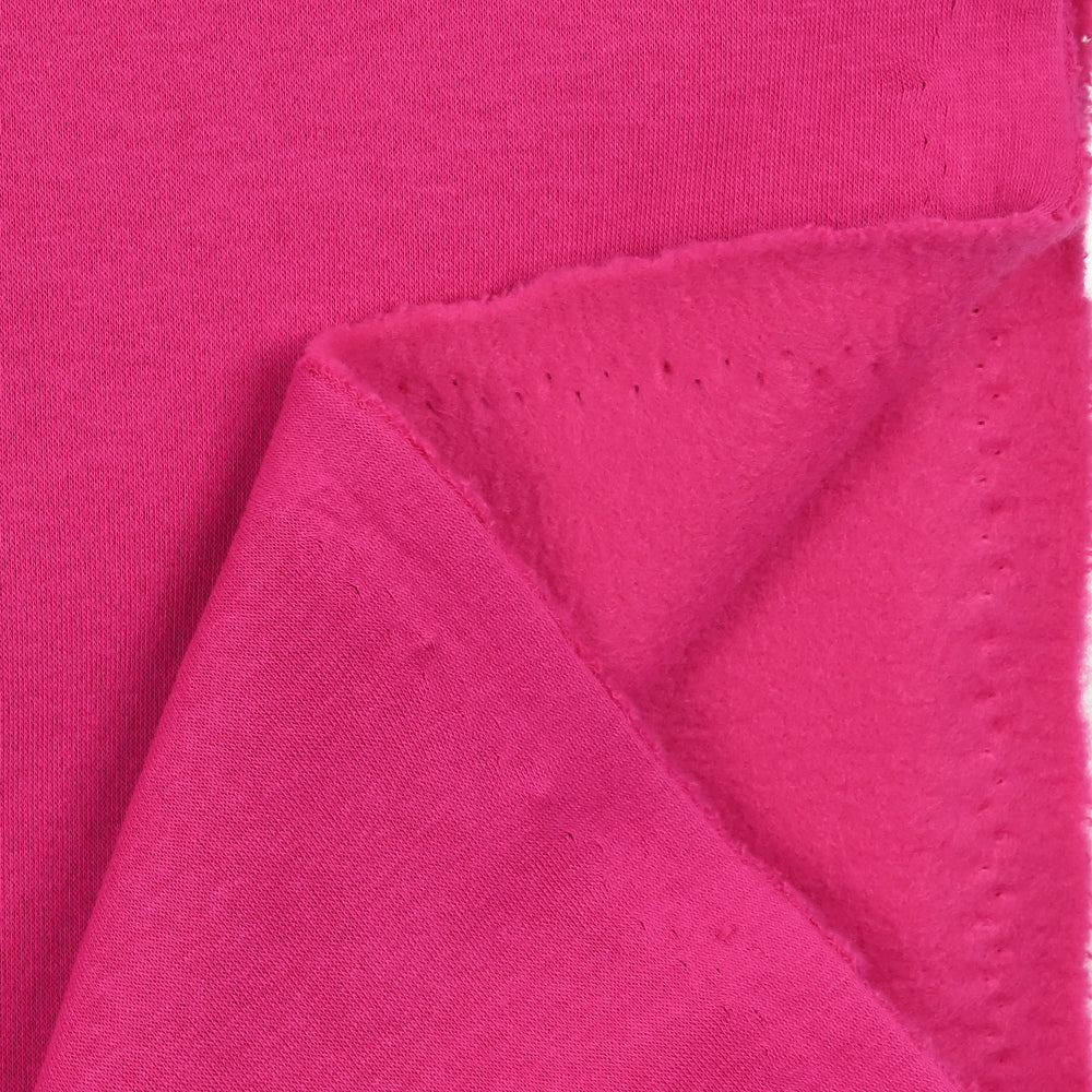 Tissu sweat minkee épais fuchsia - Image 4
