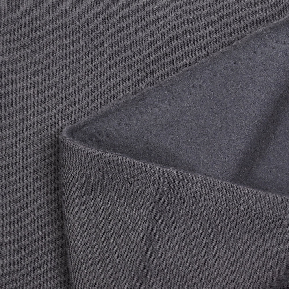 Tissu sweat minkee épais gris foncé - Image 6