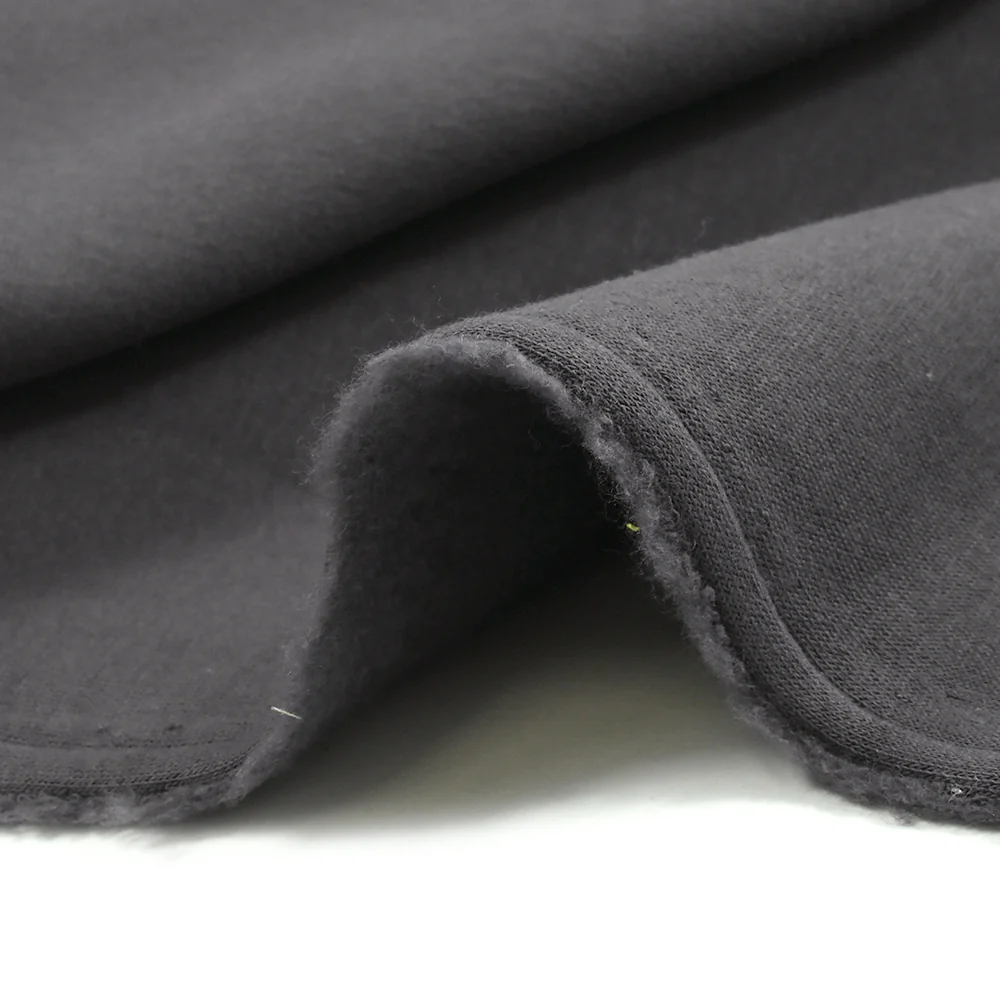 Tissu sweat minkee épais gris foncé - Image 7