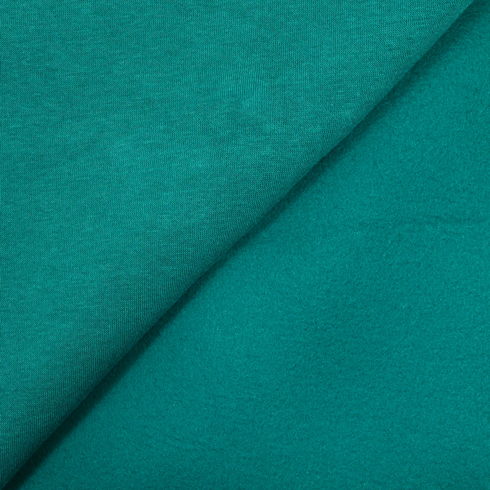 Tissu sweat minkee épais vert foncé - Image 3