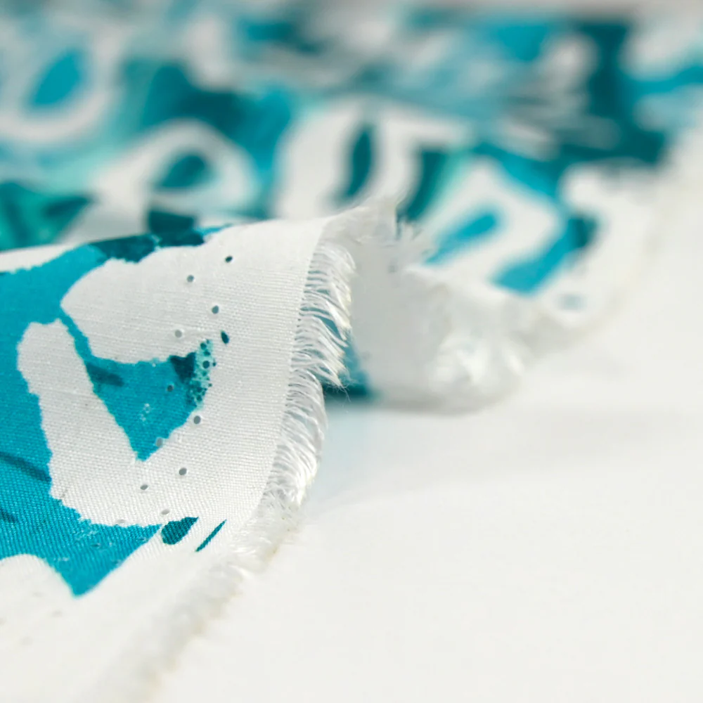 Viscose imprimée léopard turquoise - Image 4